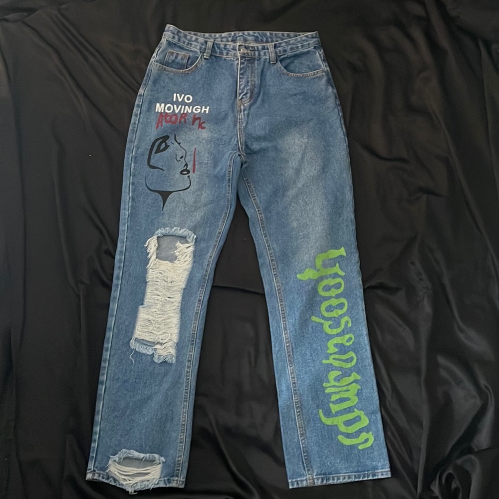 SHEIN Goosebump Distressed Jeans Size L